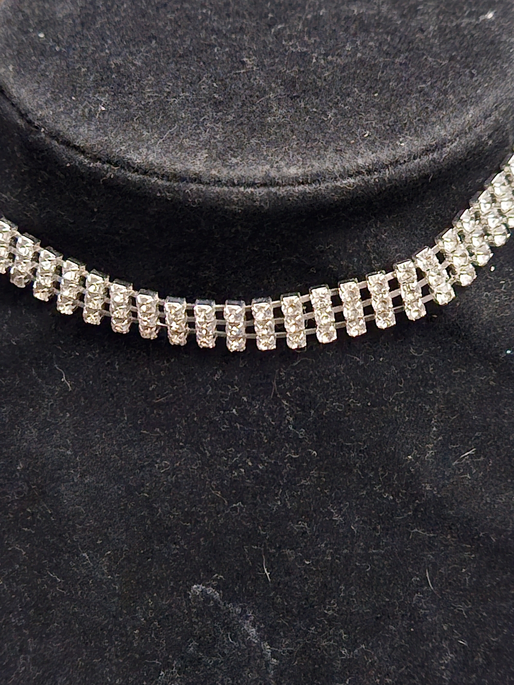 Napier Silver Crystal Tennis Choker Necklace